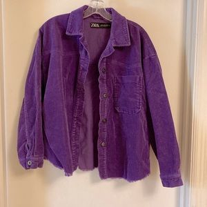 Md purple Zara corduroy jacket. Boxy style